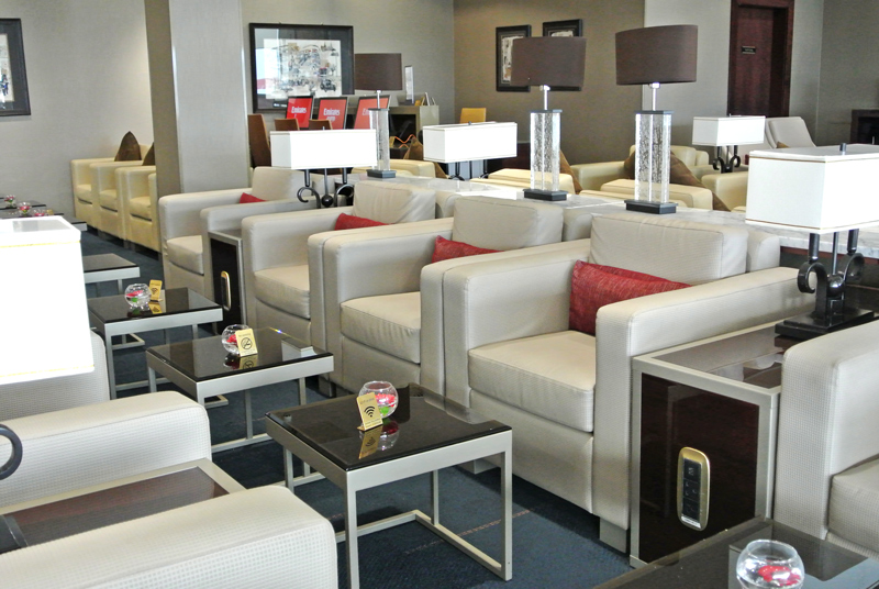 Seating area at Emirates Heathrow lounge